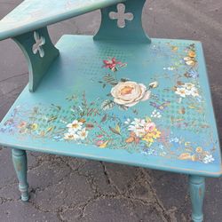 60’s style 2-tier end table / coffee table hand painted!!