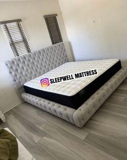 King bed frame with mattress