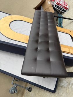 Brown Tufted Faux Leather king headboard