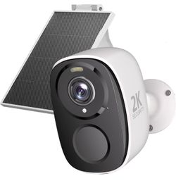2.4&5ghz WiFi Solar Security Cameras Wireless Outdoor,2K QHD Home Security System, Solar Cameras Kit with 130° Ultra-Wide View, 2-Way Talk, IP65,Color
