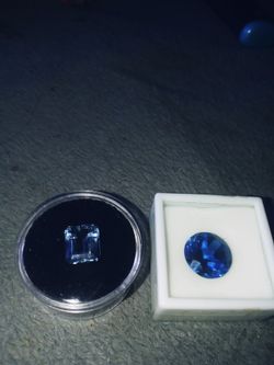3.95 Carat Lab Sapphire-6 Carat Auqamarine Loose Stone's