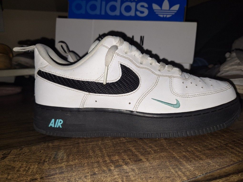 nike air force washed teal white black