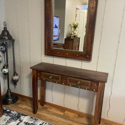 Pier One Side Table And Matching Mirror 
