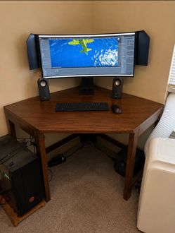 For pickup ASAP Williams Sonoma Corner Desk - Solid Wood Need Gone ASAP PICKUP ONLY