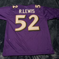 Ray Lewis Baltimore Ravens Signed Purple Custom Jersey