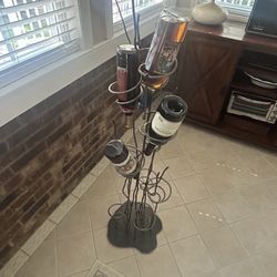 Spiral Wrought Iron Wine Tree Rack 