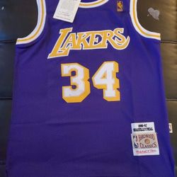 Los Angeles Lakers #34 Shaquille O'neil Purple Jersey