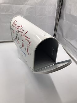 Large 19 inch Metal whit ‘Merry Christmas Winter Welcome mailbox!