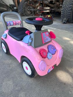 Pink push car