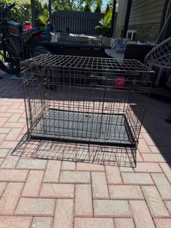 Black Large 2-Door Dog Crate.