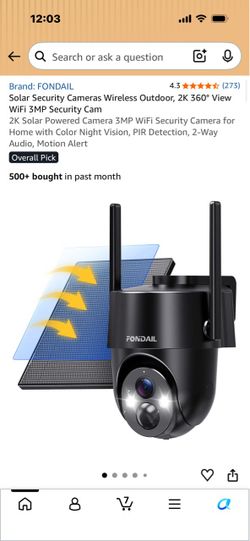 FONDAIL 2K Solar Wireless Outdoor Security Camera