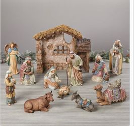 13-piece Hand-Painted Nativity Set