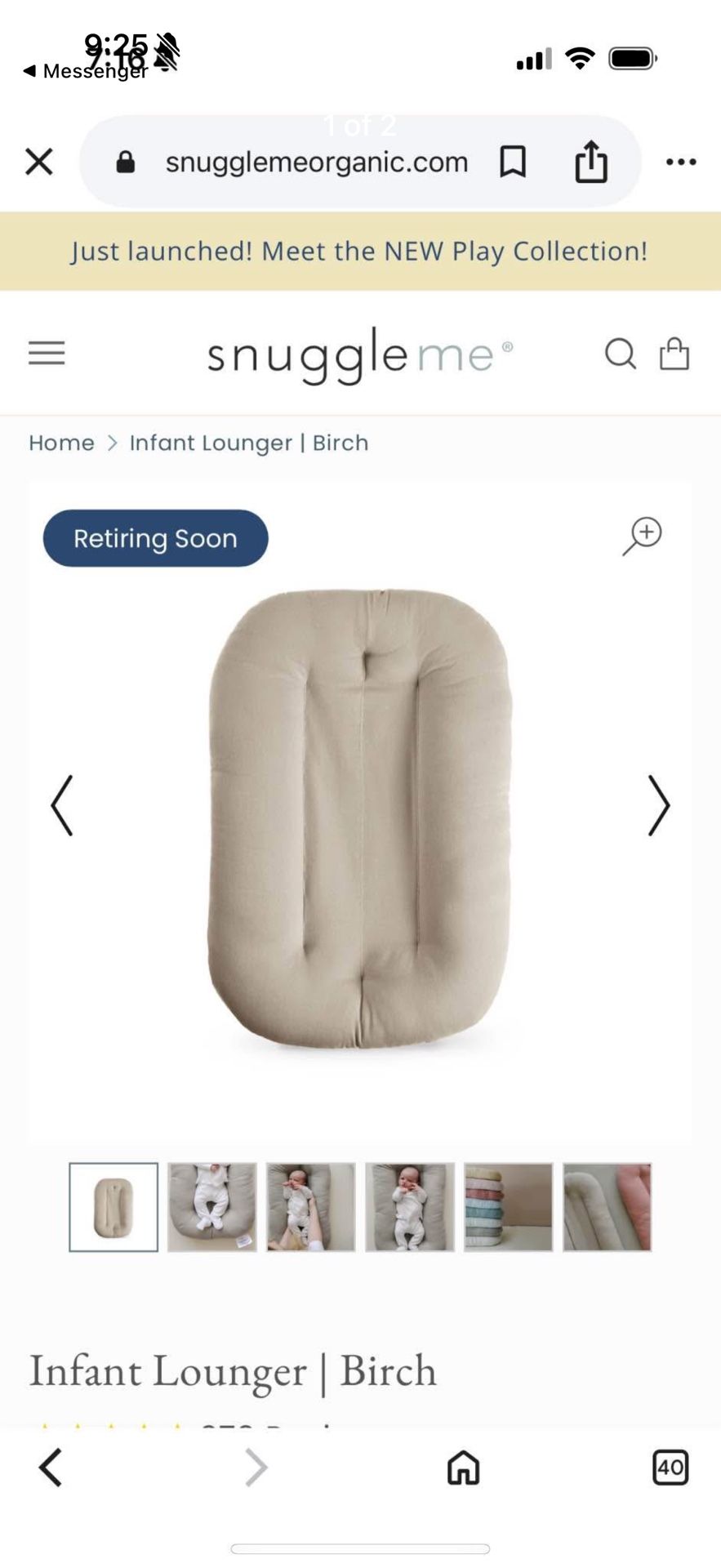 Snuggle Me Organic Lounger- Natural Color 