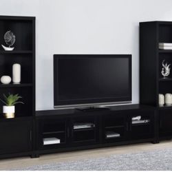 Entertainment Center 3 Pc 79” TV Stand In Black 