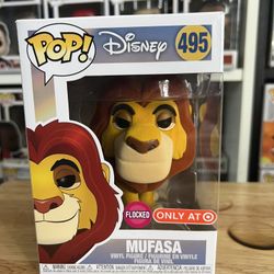 VAULTED FLOCKED (FUZZY) Mufasa Funko Pop #495 Disney Lion King James Earl Jones
