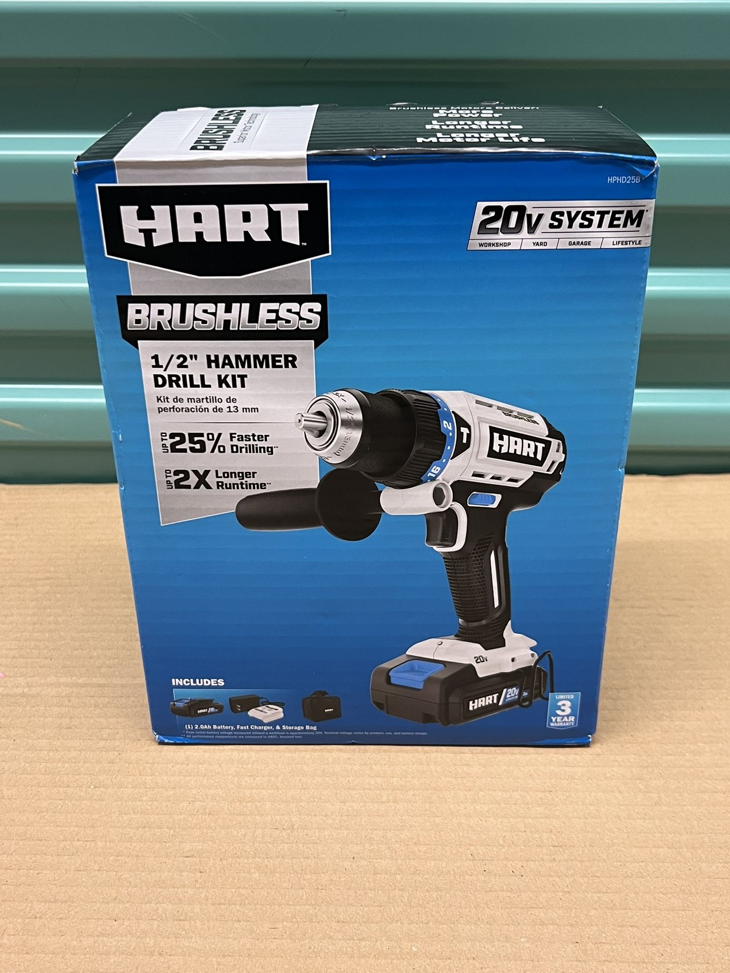 HART 20-Volt Brushless 1/2 Inch Hammer Drill, Power Tool