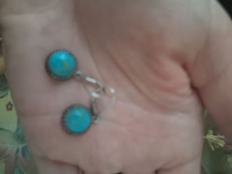 925 Sterling Silver Real Turquoise Earrings