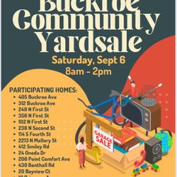Community Yard Sale Sat Sept 6 8am-2pm