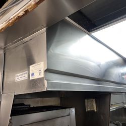 6ft Ceiling Sloped Front Hood | Stainless Steel Restaurant Vent Hood w/ Grease Filters | Commercial & exhaust fan