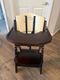 Wooden Baby High Chair with Tray