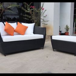 Loveseat with ottoman brand new includes pillows