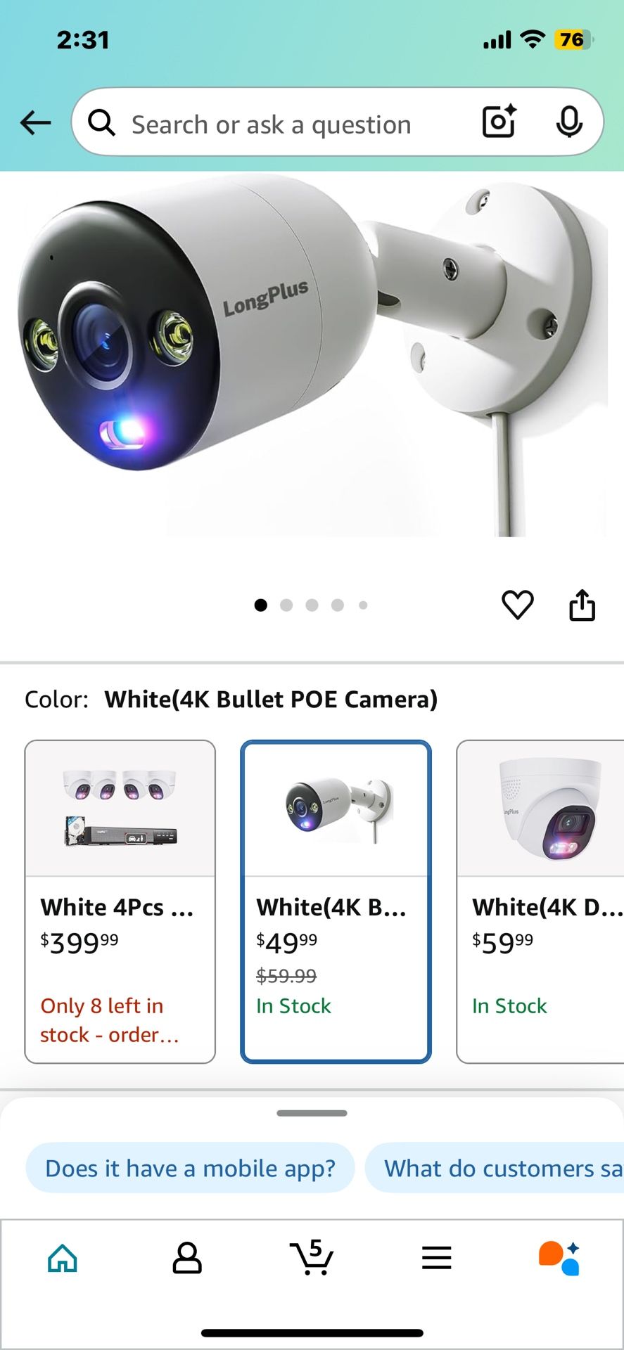 LongPlus 8MP 4K UHD Poe Wired Security Camera Outdoor for Security Cameras System, Cameras for Outdoor Home Security Spot Lights Color Night Vision, R