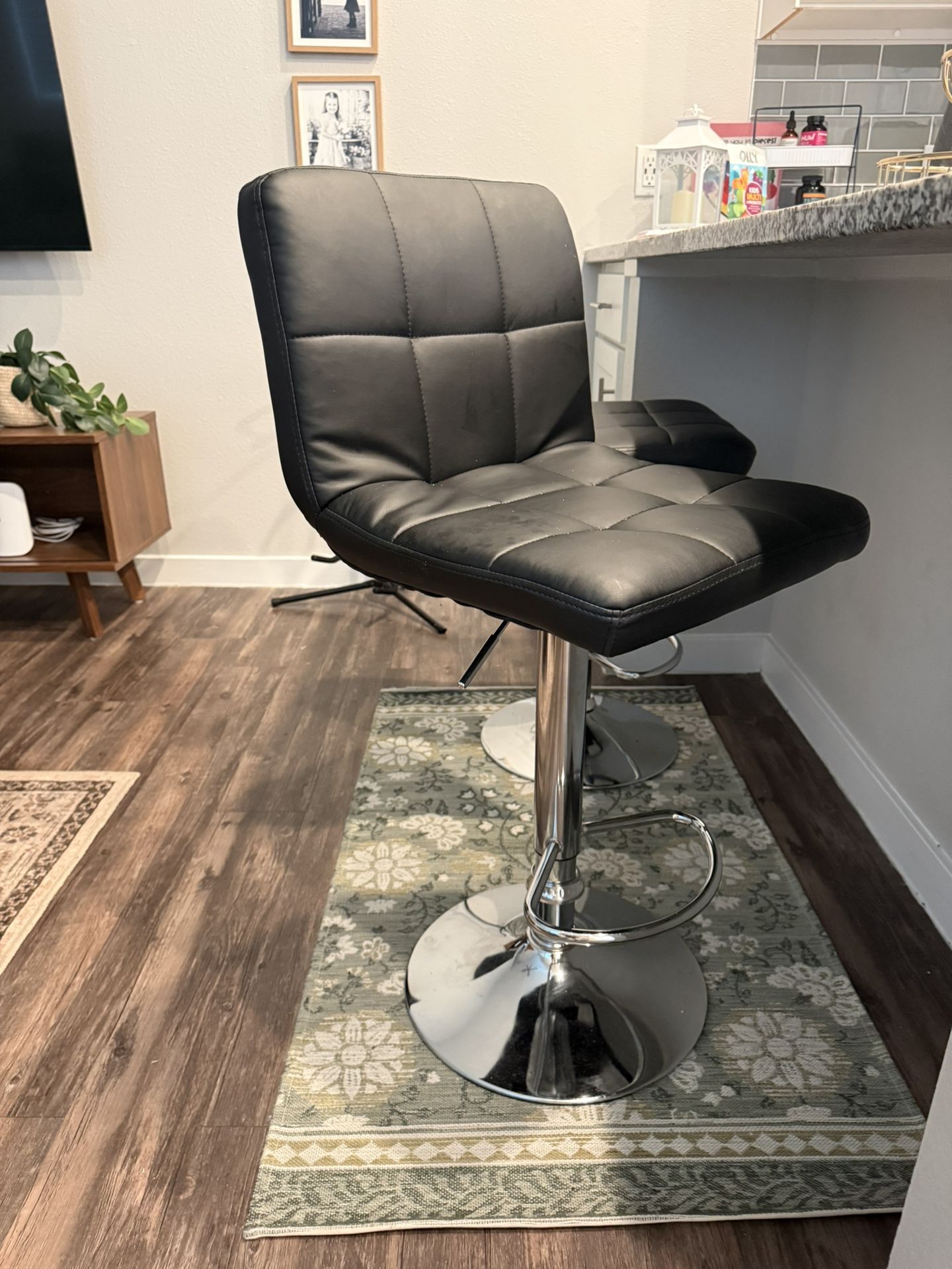 Black Barstools - 2 Pair