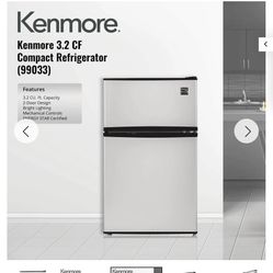 Kenmore 2 Door Compact Fridge