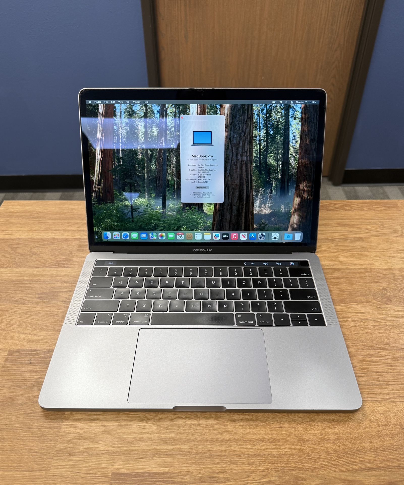 13 inch MacBook Pro Touchbar*1.4Ghz Intel Quad Core i5*128GB SSD
