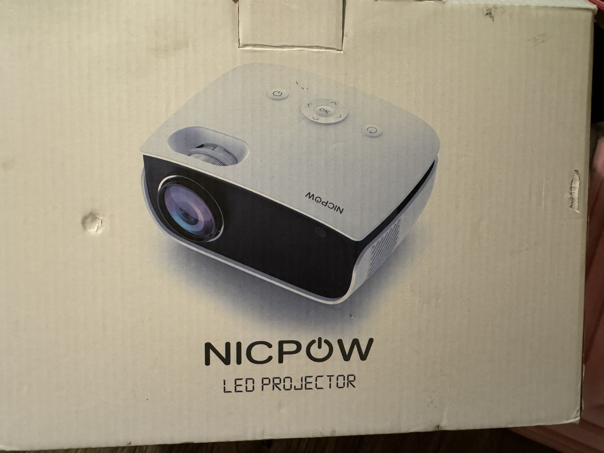 LED Projector With Screen NICPOW