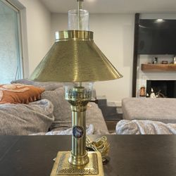 Vintage "1st Class Only S.S. Titanic 1912" -  Brass Desk Table Lamp Replica