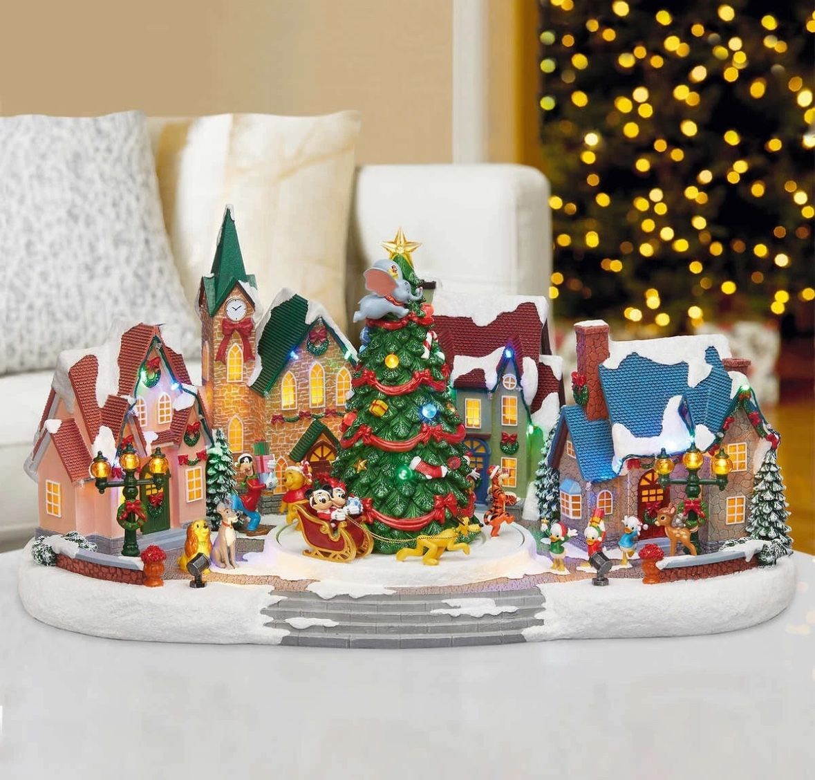 Disney Animated Holiday Village with Lights & Music Christmas Tree Set 1601427