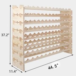 Stackable Modular Wine Rack 96 Bottle Wooden Wine Storage Rack Freestanding Wine Holder Display Shelves