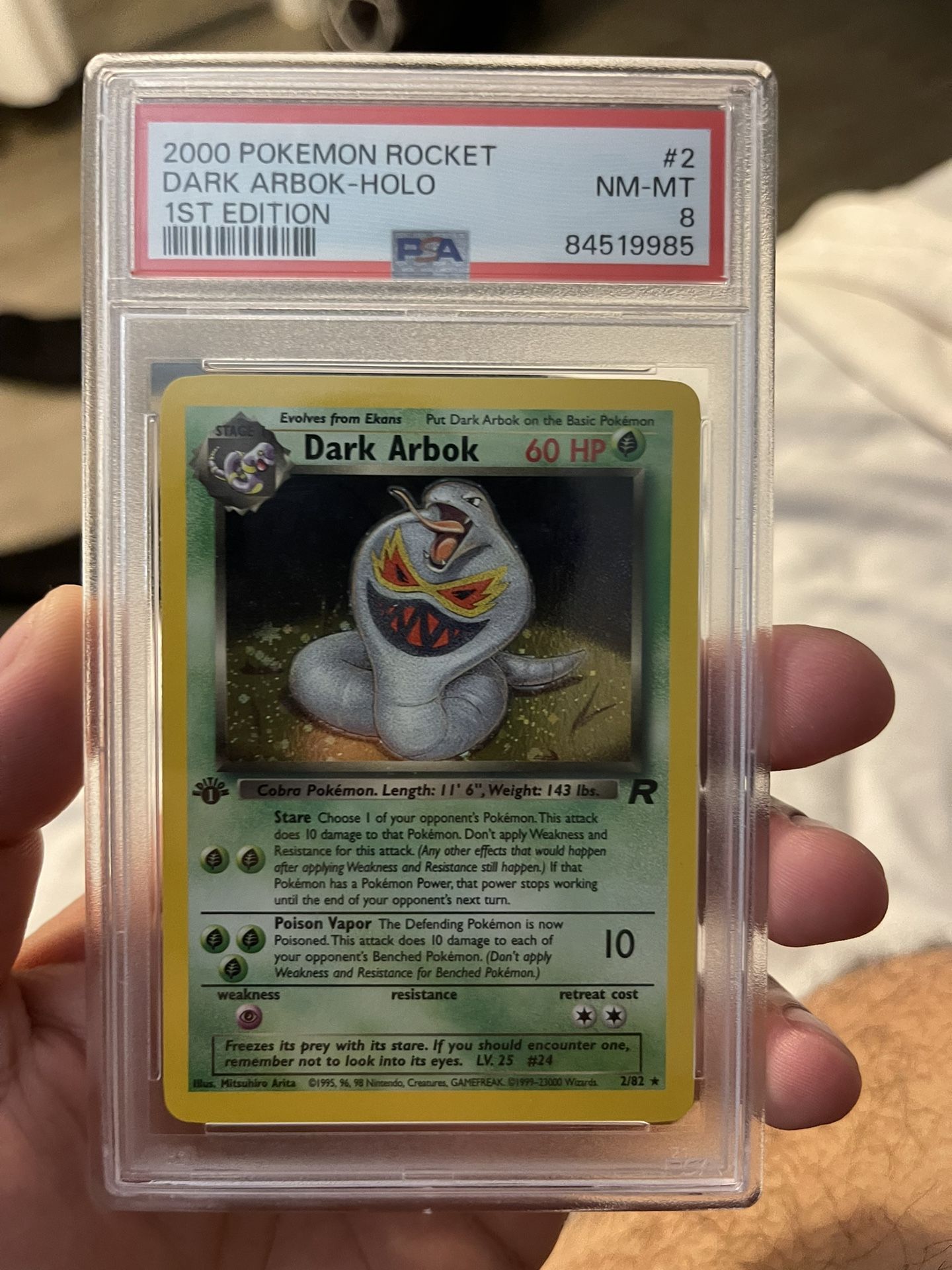 PSA 8 First Edition Dark Arbok