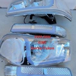 99-06 Gmc Sierra Yukon LED DRL Headlights Luces Micas Calaveras Faros Faroles Focos Headlamps 