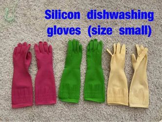 Silicon  dishwashing  gloves  (size  small)  -  $3/pair