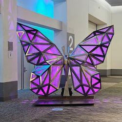 Stainless Steel Geometric Butterfly Sculpture – 7 ft x 8 ft