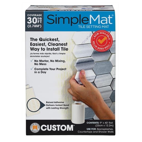 SimpleMat 30 sq. ft. (9 in. W x 3.3 ft. L x 5 mm T) Tile Setting Mat for Tile, Ceramic, Porcelain, Stone