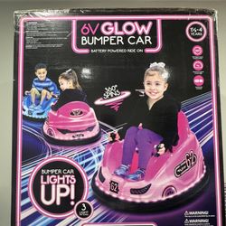 New! Flybar 6V Pink Glow Bumper Car
