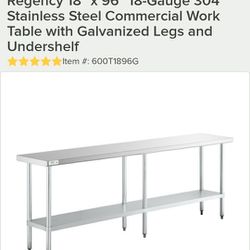 8' Stainless Steel Table 