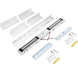 Double Door Mag Lock 280KG / 600 LBS of Magnetic Holdings Force Electromagnetic Commercial Lock 12V, LED Indicator When Closed NO/NC Options,for Acces