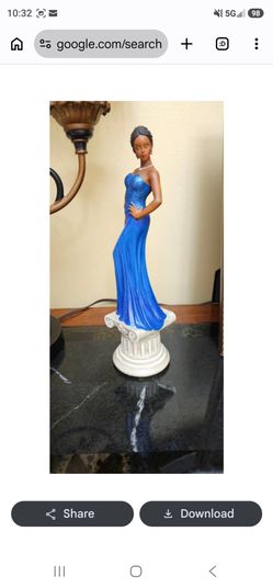 Stunning "Diva Blue" Collectible African American Figurine Statue
