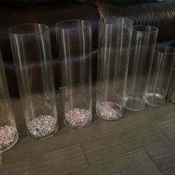 24” Tall Glass Vases