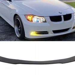 Fits 06-13 BMW E90 E92 3 Series PU Unpainted Black Front Bumper Lip Spoiler