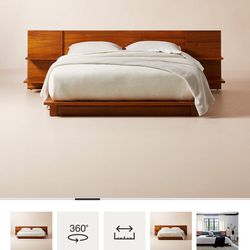 CB2  King Size Bed Acacia Bed Frame