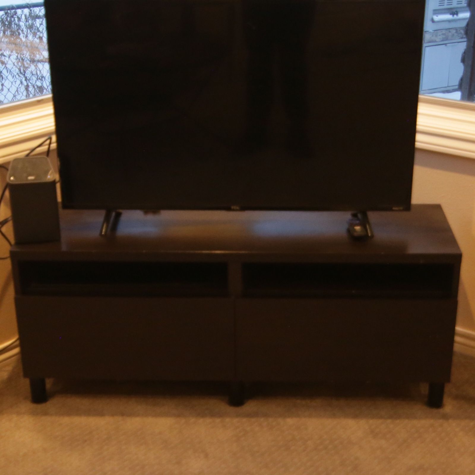 Ikea BestA TV Stand -TV unit with drawers, black-brown/Lappviken black-brown, 47 1/4x16 1/2