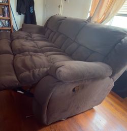 Brown Microfiber Reclining Sofa