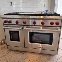 Wolf 48" Stainless Steel Dual Fuel Gas Stove New