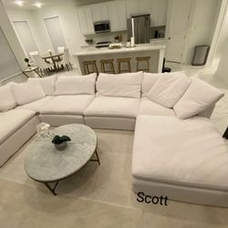 Brand New Ashley Elyza Linen&Smoke 5-Piece Sectional 