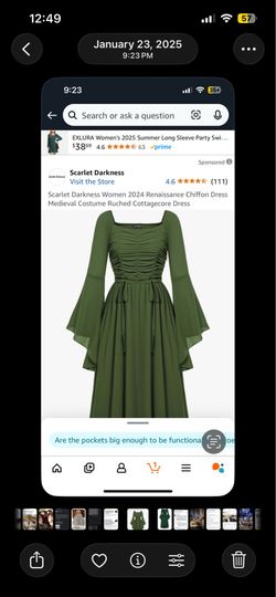 Green cottagecore dress